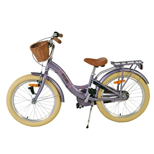 Vélo Fille 20 pouces avec 3 Vitesses Nexus, Panier et Antivol (6-8 ans) – Violet
