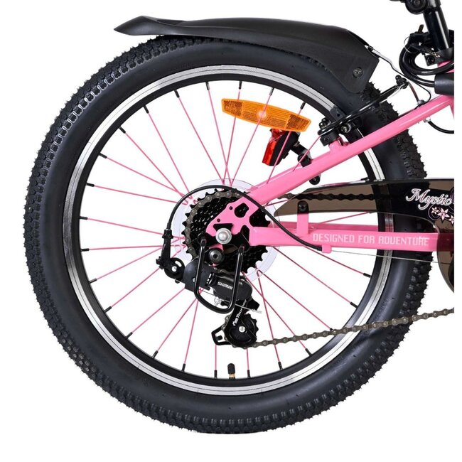 Sportliches Mädchenfahrrad 20 Zoll mit 7 Gängen und Beleuchtung (6-8 Jahre) – Rosa