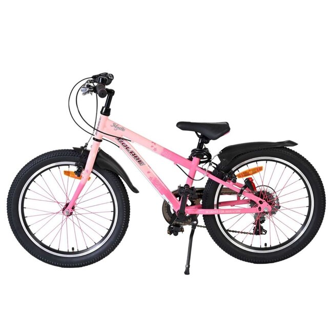 Vélo Fille Sportif 20 pouces met 7 Vitesses et Éclairage (6-8 ans) – Rose