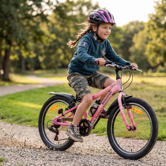 Sportieve Meisjesfiets 20 inch met 7 Versnellingen en Verlichting (6-8 jaar) – Roze