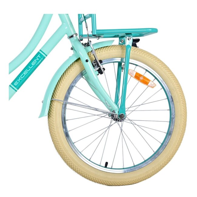 Luxus Mädchenfahrrad 20 Zoll mit Vorderradträger und Beleuchtung (6-8 Jahre) – Grün