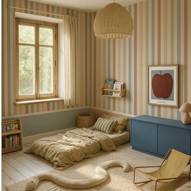 Duurzaam Banenbehang Stripes met Verticale Strepen (50 cm breed) – Neutraal