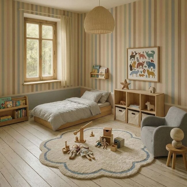 Duurzaam Banenbehang Stripes met Verticale Strepen (50 cm breed) – Neutraal