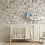Sustainable Striped Wallpaper Meadow Friends with Bunnies and Ducks – Natural
