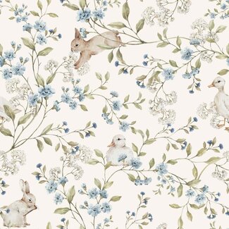 Dekornik Wallpaper Meadow Friends | Bunnies & Ducks