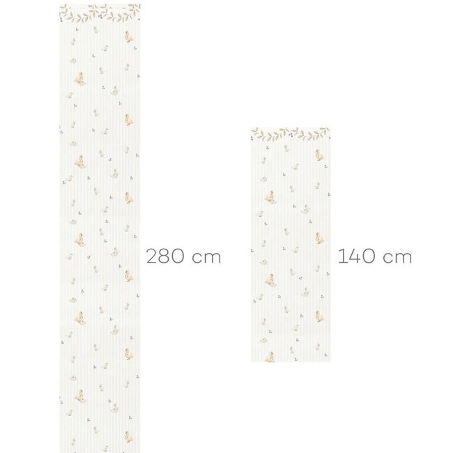 Duurzaam Banenbehang Meadow Friends met Eendjes en Blauwe Besjes – Naturel