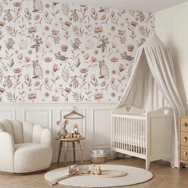 Papier peint intissé Kikki Belle Souris Joyeuses – Qualité Supérieure