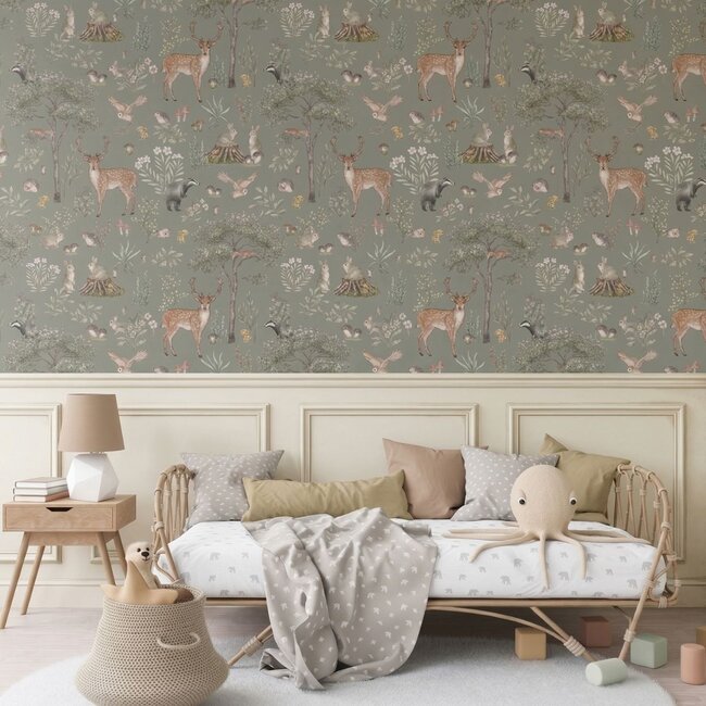 Vliestapete Fantastic Forest Green – Luxuriöse Kindertapete