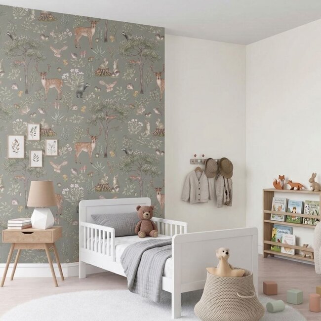 Vliesbehang Fantastic Forest Green – Luxe Kinderbehang