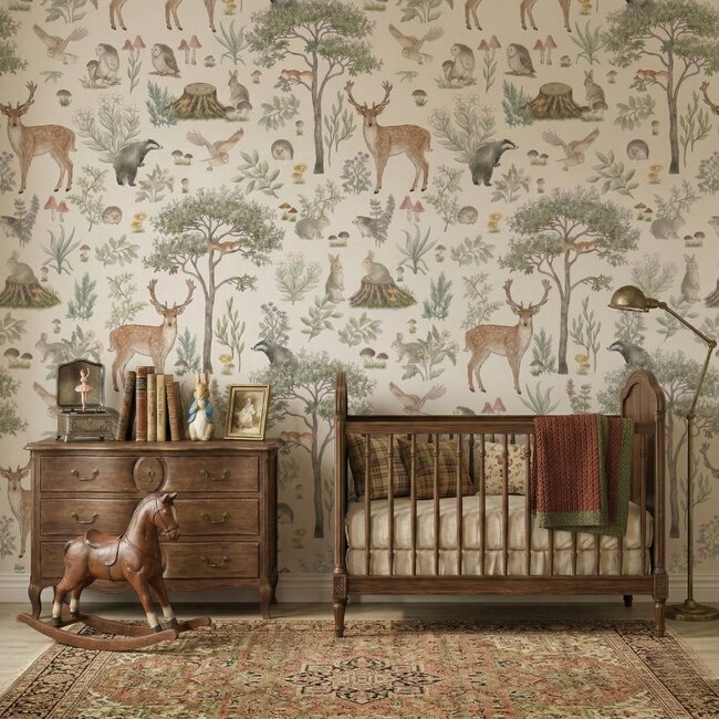 Non-woven Wallpaper Fantastic Forest White  – Luxury Kids Wallpaper