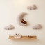 Nursery wall decor cloud set with bear on the moon | 4-piece