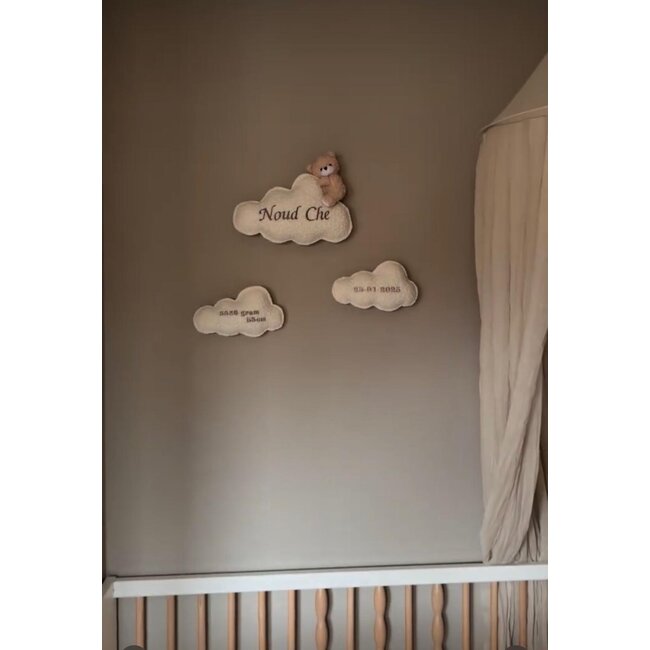 Wolken mit Bärchen 3-teilig – süße Wanddekoration fürs Baby- und Kinderzimmer