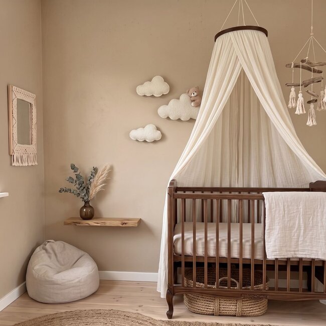 Wolkjes met beertje 3-delig – schattige wanddecoratie voor baby- en kinderkamer