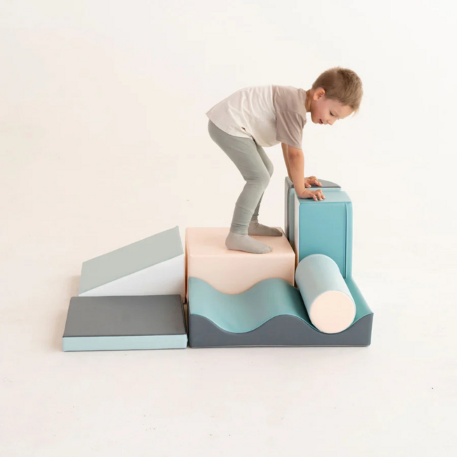 Foam Block Set Discover in Pastel Pink – soft play blocks for kids