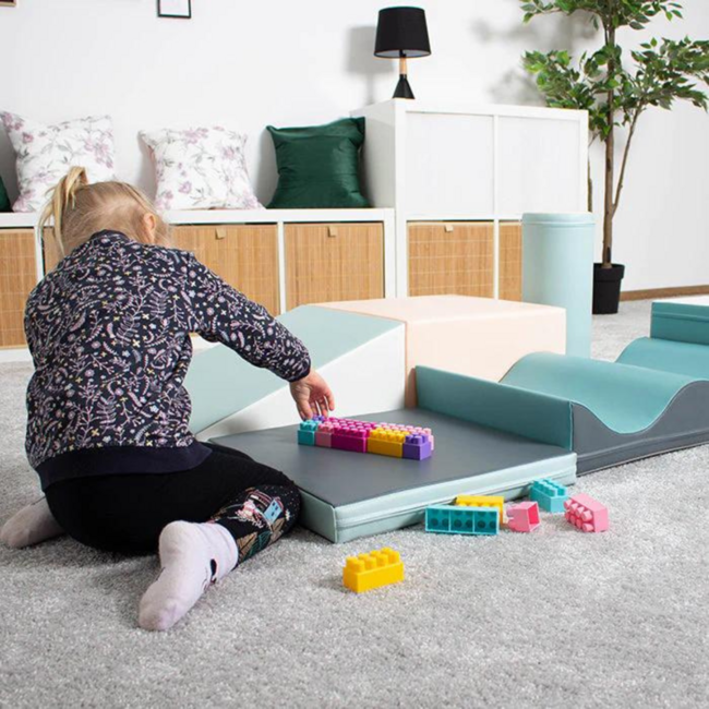 Foam Block Set Discover in Pastel Pink – soft play blocks for kids