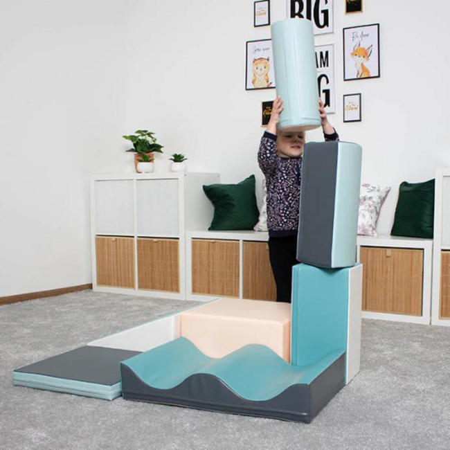 Foam-Blockset Discover in Pastellrosa – weiche Spielblöcke für Kinder