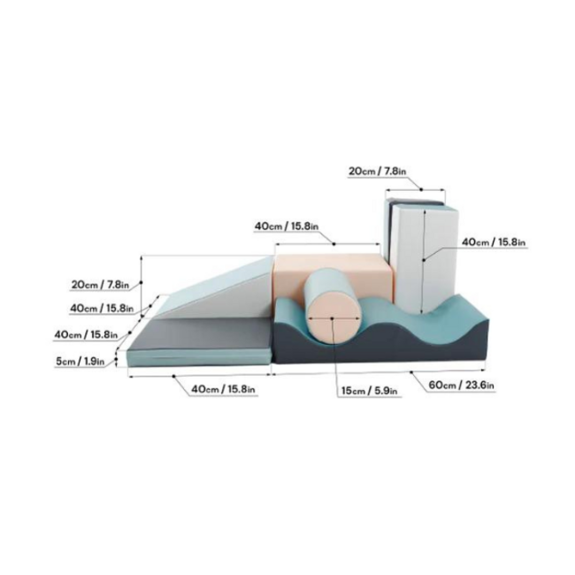 Foam Block Set Discover in Pastel Pink – soft play blocks for kids