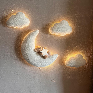 Marjems Wanddecoratie Maan & Wolken LED