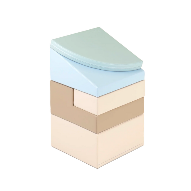 Foam blokken set Corner in Earth Pastel– veilig, zacht en motoriek stimulerend