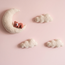 Cloud  with lying bear on the moon – 4-piece wall decoration for a dreamy nursery