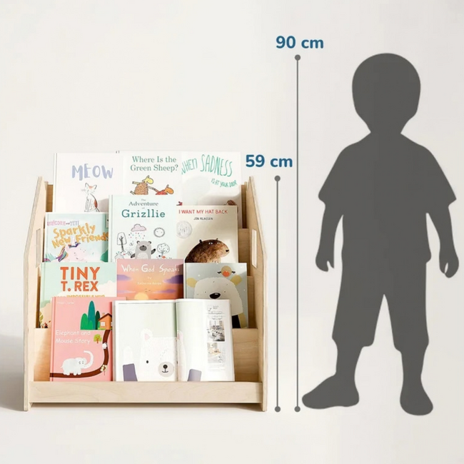 Montessori Kinderboekenkast Naturel 61x39x61 cm