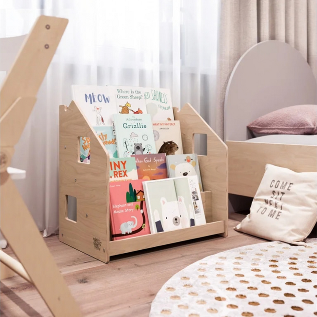 Montessori Kinderboekenkast Naturel 61x39x61 cm