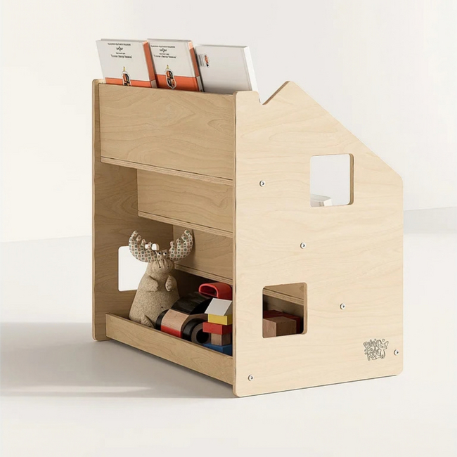 Montessori Kinderboekenkast Naturel 61x39x61 cm