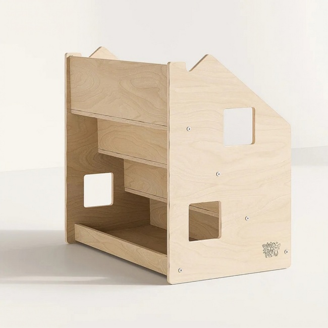 Montessori Kinderboekenkast Naturel 61x39x61 cm