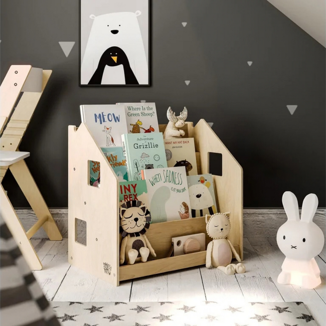 Montessori Kinderboekenkast Naturel 61x39x61 cm