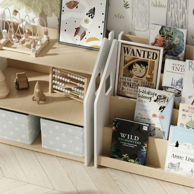 Montessori Kinderboekenkast en Speelgoedkast