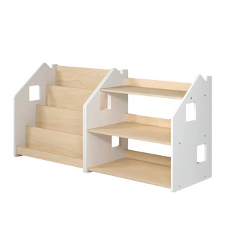 BusyKids Montessori Set:  Boekenkast & Speelgoedkast | Wit