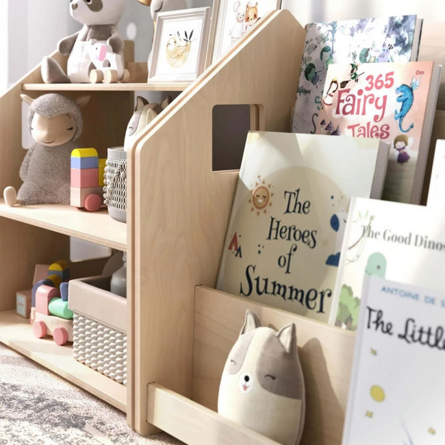 Montessori Kinderboekenkast en Speelgoedkast