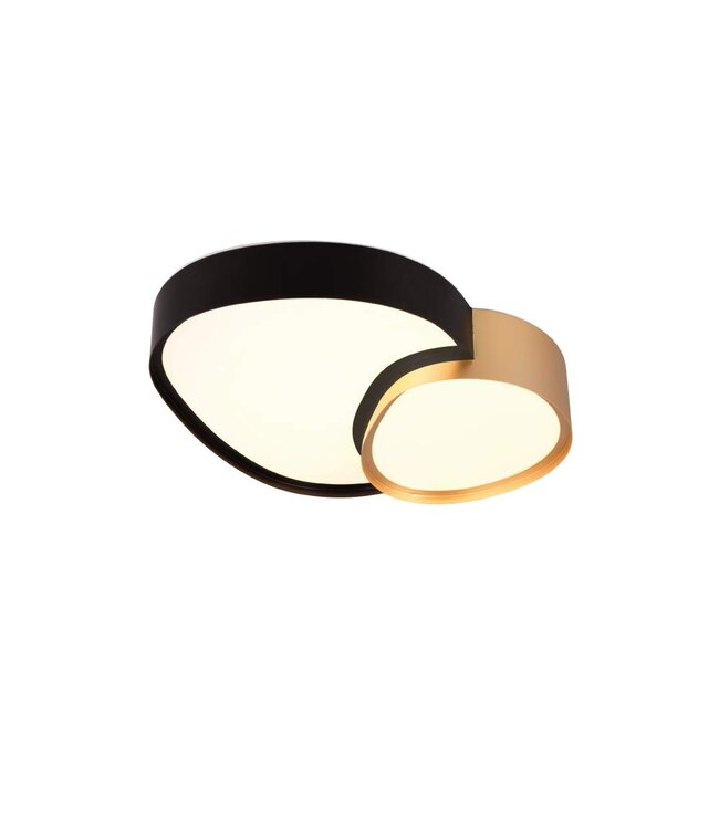 Design LED Plafondlamp Zwart/Goud - Rise