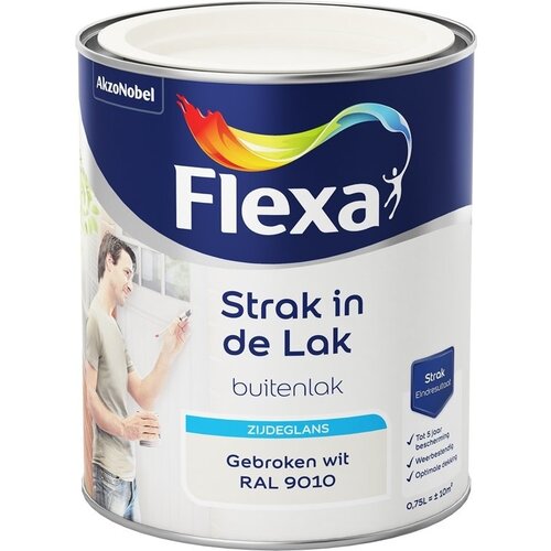 Flexa Strak In De Lak Buitenlak Zijdeglans 750 ml RAL 9010 Flexa Strak In De Lak Buitenlak Zijdeglans 750 ml RAL 9010