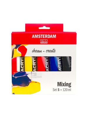 Amsterdam Acrylverf - set 5 x 120 ml - Primair Amsterdam Acrylverf - set 5 x 120 ml - Primair