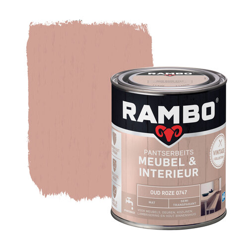 Rambo Pantserbeits Meubel & Interieur Mat 750 ml - Oud Roze Rambo Pantserbeits Meubel & Interieur Mat 750 ml - Oud Roze