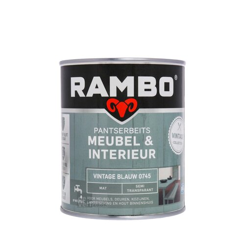 Rambo Pantserbeits Meubel & Interieur Mat 750 ml - Vintage Blauw Rambo Pantserbeits Meubel & Interieur Mat 750 ml - Vintage Blauw
