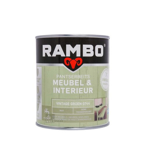 Rambo Pantserbeits Meubel & Interieur Mat 750 ml - Vintage Groen Rambo Pantserbeits Meubel & Interieur Mat 750 ml - Vintage Groen