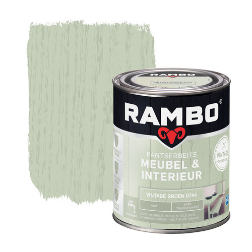 Rambo Pantserbeits Meubel & Interieur Mat 750 ml - Vintage Groen Rambo Pantserbeits Meubel & Interieur Mat 750 ml - Vintage Groen