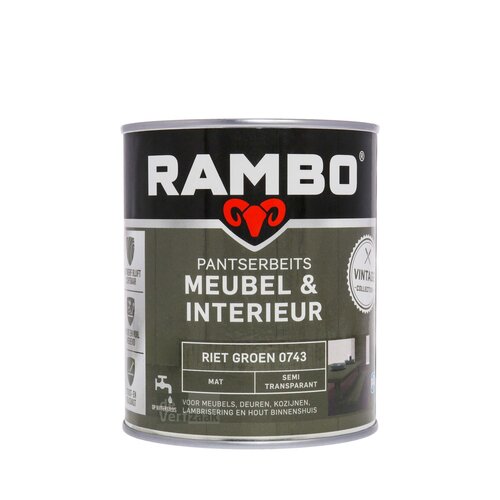 Rambo Pantserbeits Meubel & Interieur Mat 750 ml - Riet Groen Rambo Pantserbeits Meubel & Interieur Mat 750 ml - Riet Groen