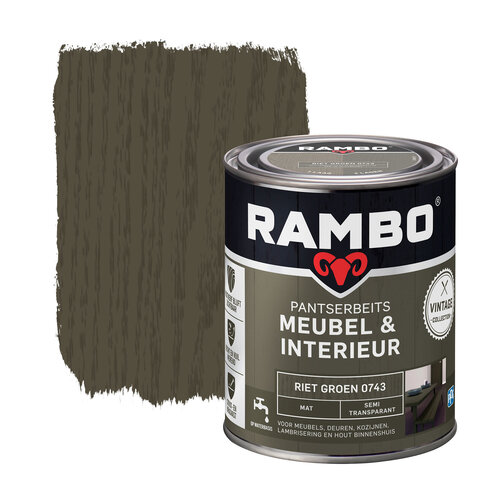 Rambo Pantserbeits Meubel & Interieur Mat 750 ml - Riet Groen Rambo Pantserbeits Meubel & Interieur Mat 750 ml - Riet Groen
