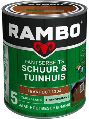 Rambo Pantserbeits Schuur & Tuinhuis Zijdeglans Transparant - Teakhout
