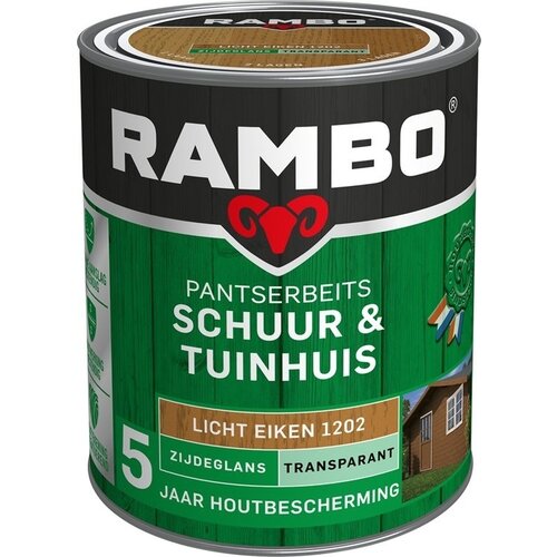 Rambo Pantserbeits Schuur & Tuinhuis Zijdeglans Transparant - Licht eiken Rambo Pantserbeits Schuur & Tuinhuis Zijdeglans Transparant - Licht eiken
