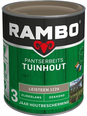 Rambo Pantserbeits Tuinhout Zijdeglans Dekkend - 750 ml Leisteengrijs