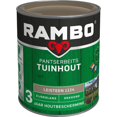 Rambo Pantserbeits Tuinhout Zijdeglans Dekkend - 750 ml Leisteengrijs