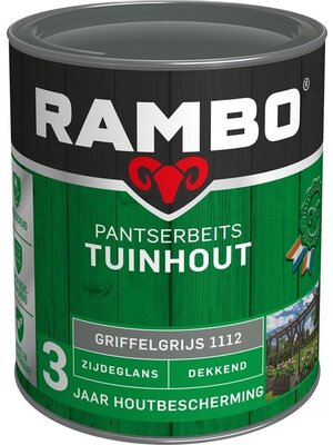 Rambo Pantserbeits Tuinhout Zijdeglans Dekkend - 750 ml Griffelgrijs