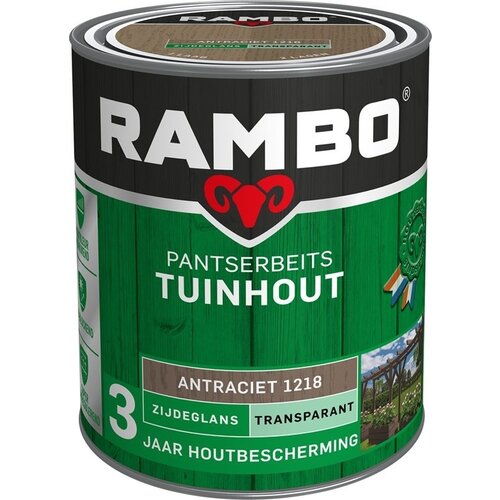 Rambo Pantserbeits Tuinhout Zijdeglans Transparant - 750 ml Antraciet Rambo Pantserbeits Tuinhout Zijdeglans Transparant - 750 ml Antraciet