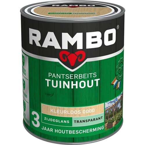 Rambo Pantserbeits Tuinhout Zijdeglans Transparant - Blank Rambo Pantserbeits Tuinhout Zijdeglans Transparant - Blank