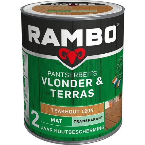 Rambo Pantserbeits Vlonder & Terras Mat Transparant - 1 liter Teakhout