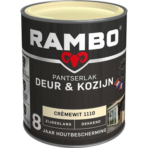 Rambo Pantserlak Deur & Kozijn Zijdeglans Dekkend - 750 ml Crèmewit Rambo Pantserlak Deur & Kozijn Zijdeglans Dekkend - 750 ml Crèmewit